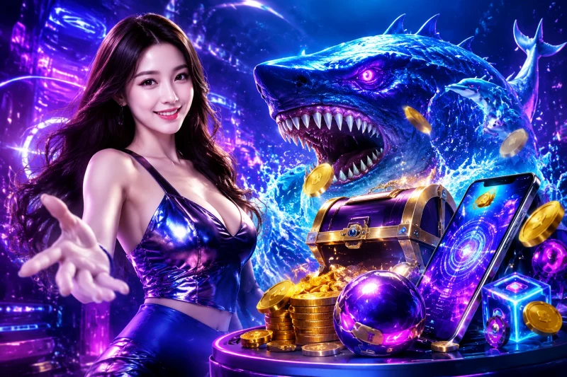 Các loài sinh vật biển đa dạng và hiệu ứng đồ họa 3D huyền ảo trong game Quái Vật Đại Dương.