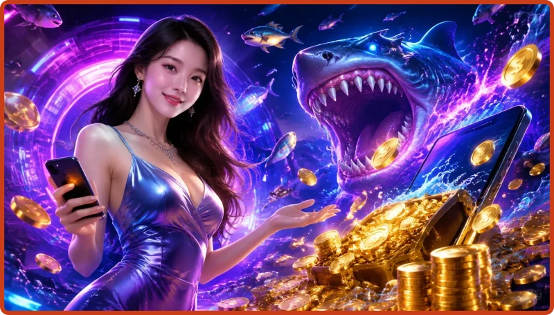 Các loài sinh vật biển đa dạng và hiệu ứng đồ họa 3D huyền ảo trong game Quái Vật Đại Dương.