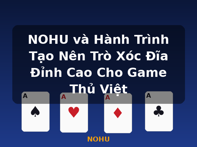 NOHU và Hành Trình Tạo Nên Trò Xóc Đĩa Đỉnh Cao Cho Game Thủ Việt - NOHU